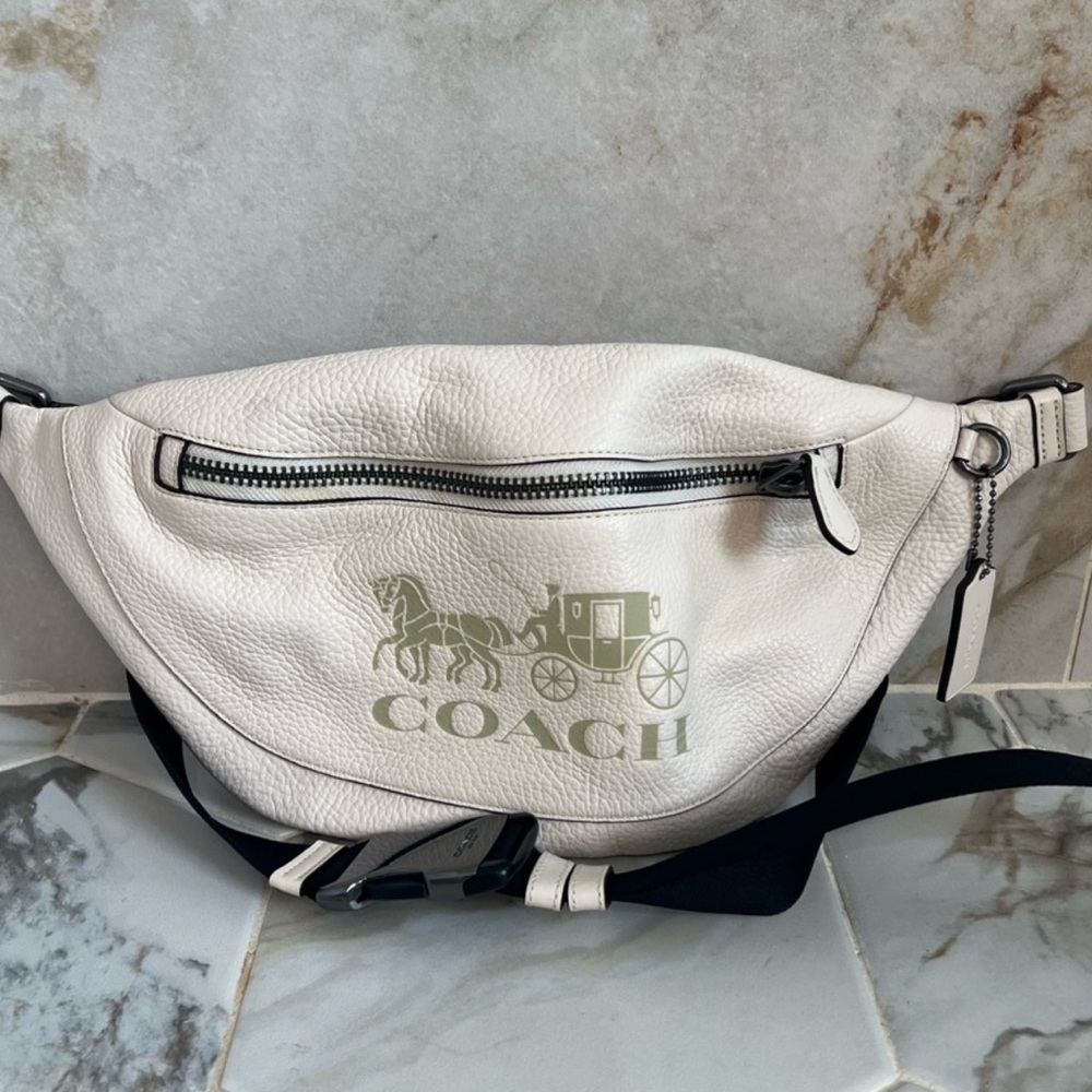 Coach White Leather Belt Bag